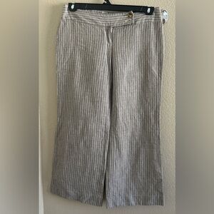 Michael Kors Tan and White Striped Pants size 6P